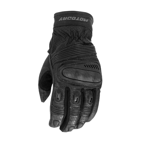 Motodry Roadster Vented Leather Summer Motorcycle Gloves Black