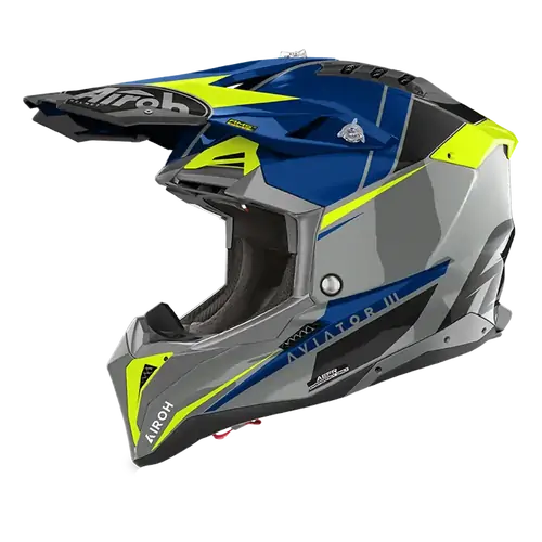 Airoh Off-Road Helmet Aviator 3 Push Blue Gloss XXL 
