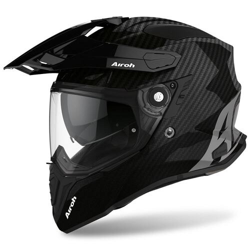 Airoh Commander Full Adventure Motorcycle Helmet Carbon Gloss XXL