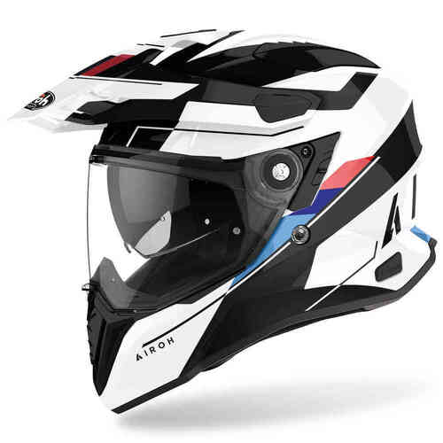 Airoh Commander Skill Adventure Motorcycle Helmet White Gloss