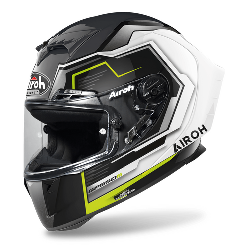 Airoh GP550-S Rush Road Motorcycle Helmet White Yellow Gloss S