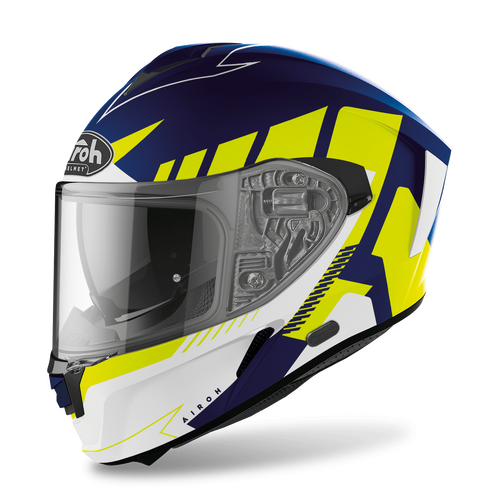 Airoh Spark Rise Road Motorcycle Helmet Matt Blue Yellow