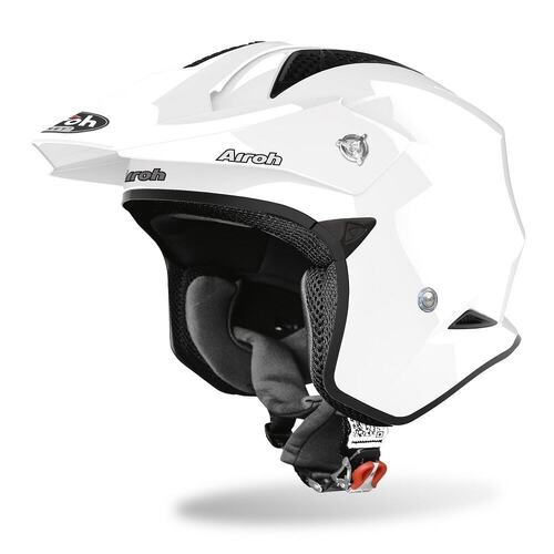 Airoh TRR-S Solid Trials Motorcycle Helmet White Gloss