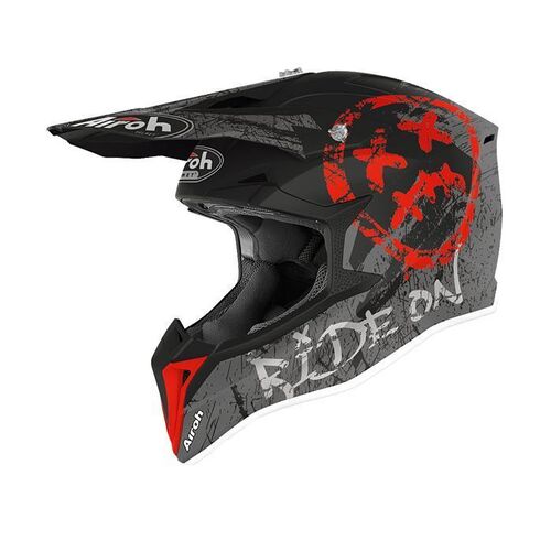 Airoh Wraap Alien Off Road Motorcycle Helmet Red Matt