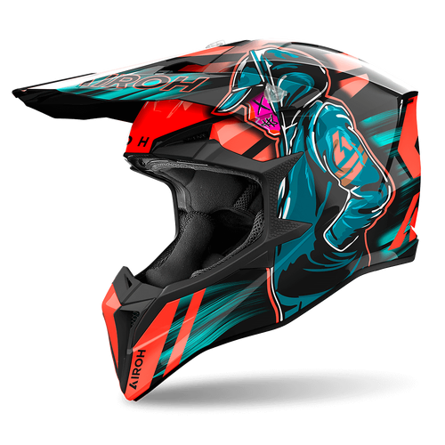 Airoh Off-Road Helmet Wraaap Cyber Orange Gloss S 