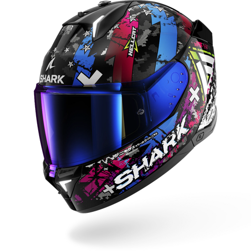 Shark Road Motorcycle Helmet Skwal i3 Hellcat Black/Chrome/Blue 