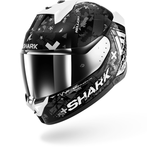 Shark Road Motorcycle Helmet Skwal i3 Hellcat Black/Chrome/Silver 