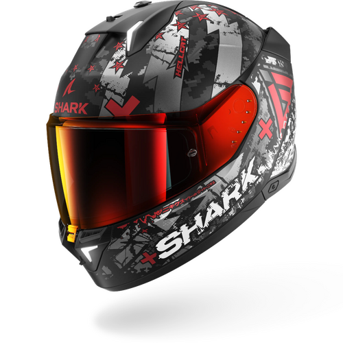 Shark Road Motorcycle Helmet Skwal i3 Hellcat Black/Chrome/Red 
