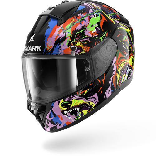 Shark Road Motorcycle Helmet Ridill 2 Raging Beast Black/Violet/Yellow L