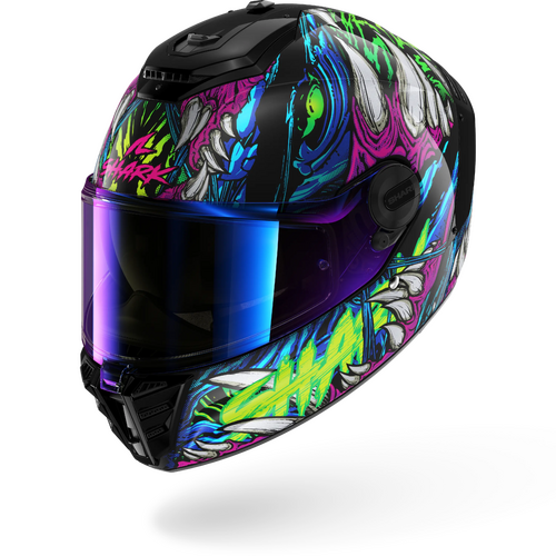 Shark Road Motorcycle Helmet Spartan RS Shaytan Black/Green/Violet 
