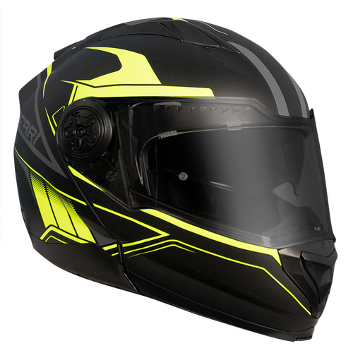 RXT Helmet Road 909 Flip Up Matt Black/Fluoro Yellow Small
