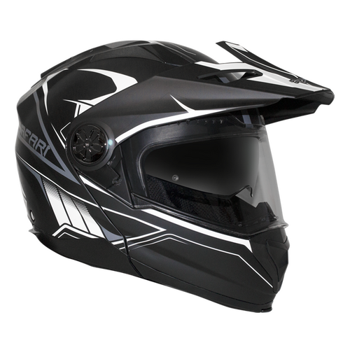RXT Helmet Off-Road Adventure Safari Matt Black White Medium