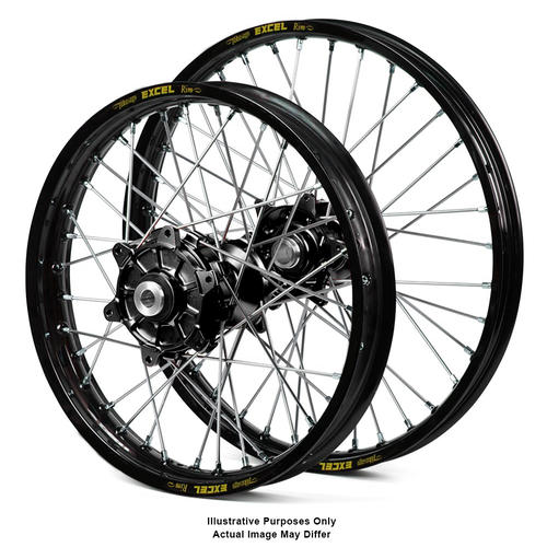 KTM 990 2003 - 2014 Adventure Wheel Set Black Excel Rims / Black Haan Hubs 21x1.85 / 18x4.25 