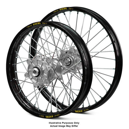 KTM 990 2003 - 2014 Adventure Wheel Set Black Excel Rims / Silver Haan Hubs 21x1.85 / 18x4.25 