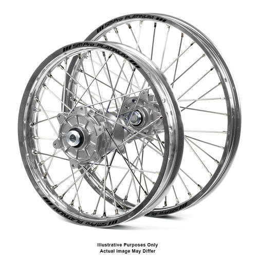 Suzuki DL650 V-Strom 2014 - 2018 Adventure Wheel Set Silver Platinum Rims / Silver Haan Hubs 21x1.85 / 18x4.25 