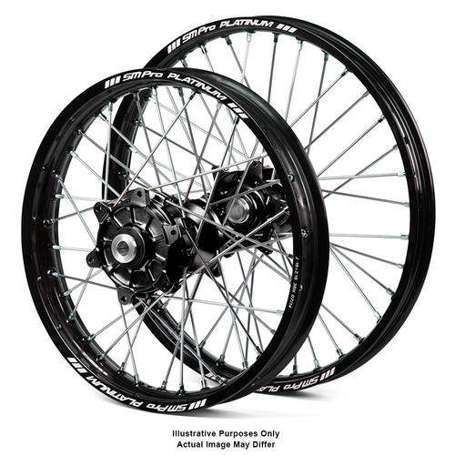 Suzuki DL650 V-Strom 2014 - 2018 Adventure Wheel Set Black Platinum Rims / Black Haan Hubs 21x2.15 / 18x4.25 