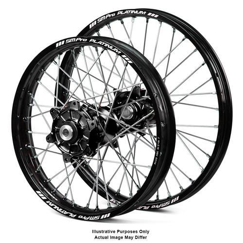 Fits Suzuki DL1000 V-STROM 2017-2019 Wheel Set Black Platinum Rims / Black Haan Hubs 21x2.15 / 18x4.25 