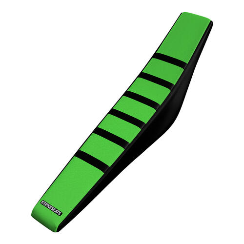 Kawasaki KLX250S 2009-2024 Strike Gripper Ribbed Seat Cover Black-Green-Black