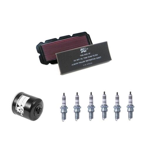 Honda GL1500CF Valkyrie InteRState 2000-2001 K&N x NGK Service Kit Air Oil Filter Spark Plugs