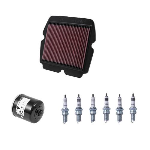 Honda GL1800 Goldwing 2001-2017 K&N x NGK Service Kit Air Oil Filter Spark Plugs