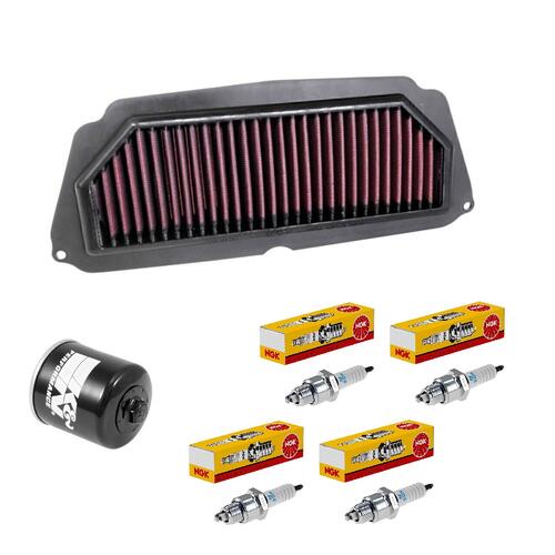 Honda CB650R 2019-2024 K&N x NGK Service Kit Air Oil Filter Spark Plugs