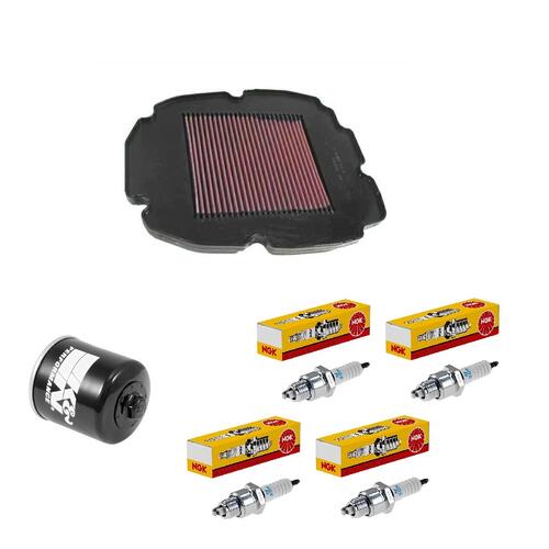 Honda VFR800Fi 1998-2001 K&N x NGK Service Kit Air Oil Filter Spark Plugs