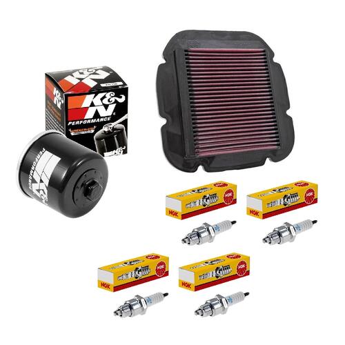 Suzuki DL650 V-Strom ABS 2007-2021 K&N x NGK Service Kit Air Oil Filter Spark Plugs