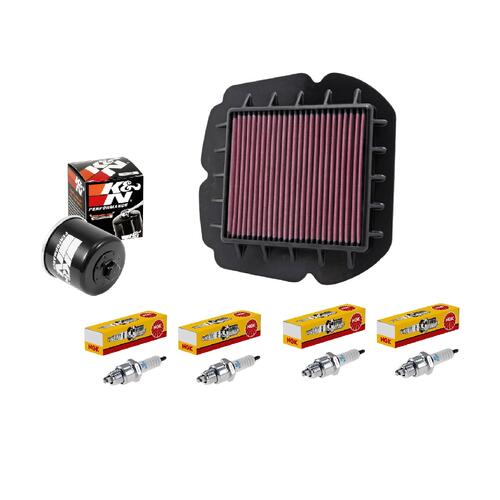 Suzuki SV650 2017-2024 K&N x NGK Service Kit Air Oil Filter Spark Plugs