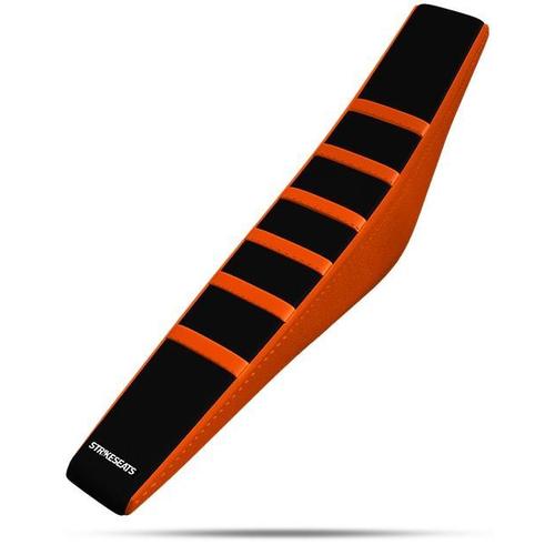 KTM 125 SX 2019 - 2022 Strike Gripper Ribbed Seat Cover Orange-Black-Orange