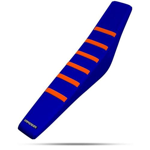KTM 65 SX 2016-2023 Strike Gripper Ribbed Seat Cover Orange-Blue-Blue