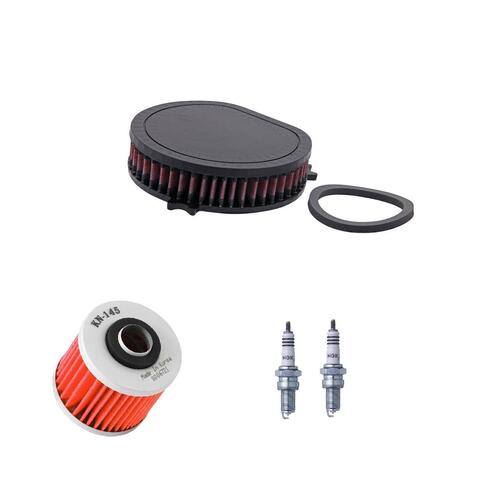 Yamaha XVS1100A V-Star Classic 2000-2013 K&N x NGK Service Kit Air Oil Filter Spark Plugs