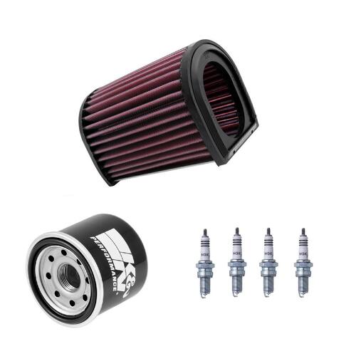 Yamaha FJR1300 2001-2006 K&N x NGK Service Kit Air Oil Filter Spark Plug