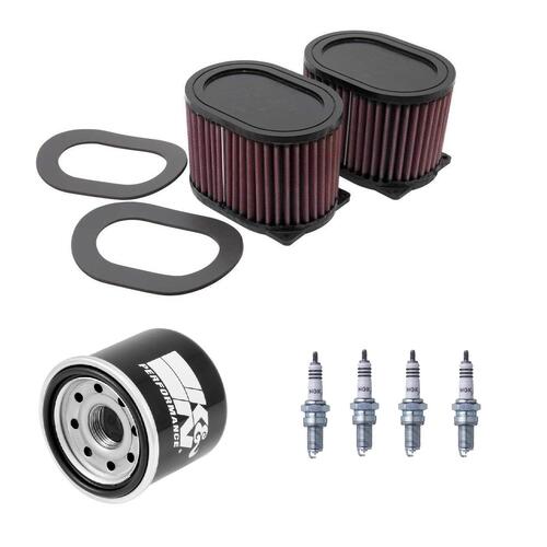 Yamaha XVZ1300 Royal STar 2002-2006 K&N x NGK Service Kit Air Oil Filter Spark Plugs