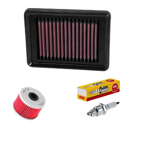 Yamaha SR400 2014-2019 K&N x NGK Service Kit Air Oil Filter Spark Plugs