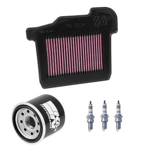 Yamaha MT-09 Tracer 2015-2020 K&N x NGK Service Kit Air Oil Filter Spark Plugs