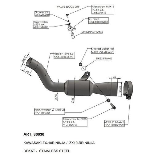 Kawasaki ZX-10R Ninja 2021-2024 LeoVince Link Pipe Cat Eliminator Stainless Steel