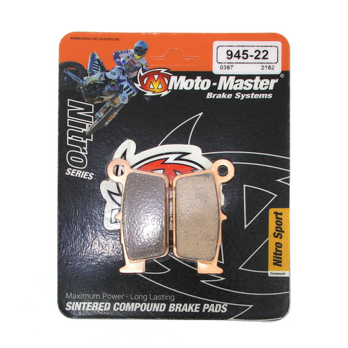 Beta RR400 4T Enduro 2005-2014 Moto Master Rear Nitro Sport Brake Pads