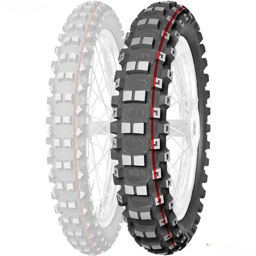 Mitas Dirt Tyre Terra Force MX Medium-Hard 110/100-18 64M Red & Green Stripe