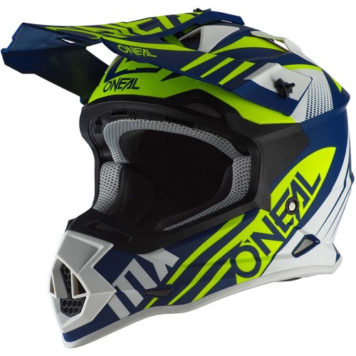 Oneal 2021 2 Series Spyde 2.0 Blue/White/Neon MX Helmet