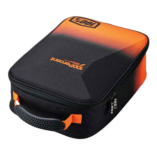 100% Goggle Case Crush MX Enduro MTB Fa22 Case Crush Black/Orange