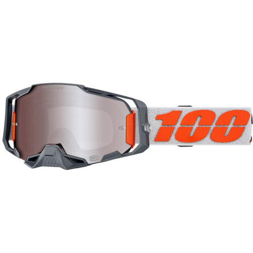 100% Armega Hiper Goggle Silver Mirror Silver