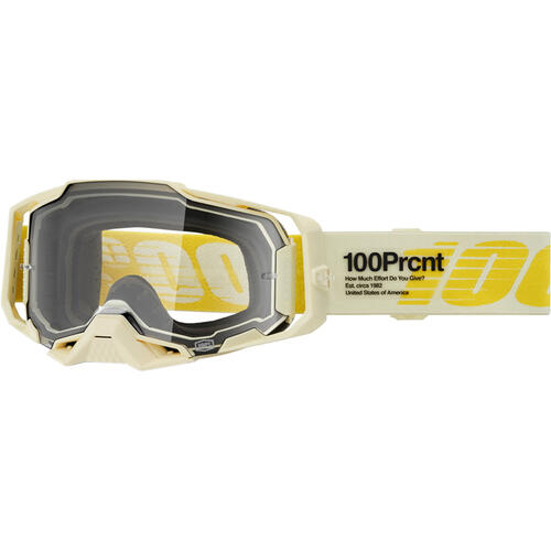 100% Armega Goggle MX Enduro MTB Barely Clear Lens