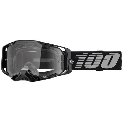 100% Armega Goggle MX Enduro MTB Black Clear Lens