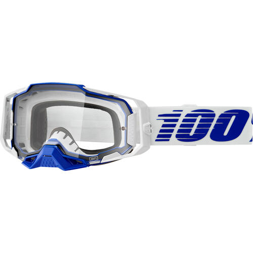 100% Armega Goggle MX Enduro MTB Blue Clear Lens