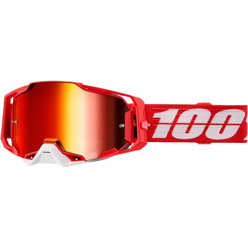 100% Armega Goggle MX Enduro MTB C Bad Mirror Red Lens