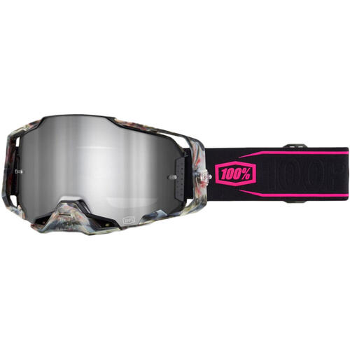 100% Armega Goggle MX Enduro MTB Sarcelle Mirror Silv Lens
