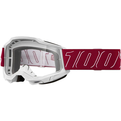 100% Accuri 2 Goggle MX Enduro MTB Redline Clear Lens