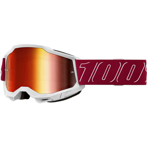 100% Accuri 2 Goggle MX Enduro MTB Redline Mirror Red Len
