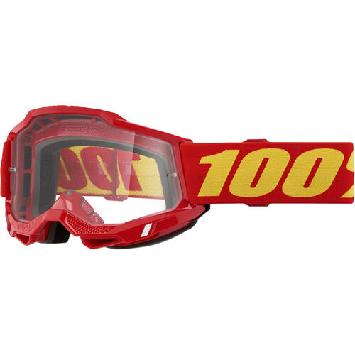 100% Accuri 2 OTG Goggle MX Enduro Glasses-Compatible Red Clear Lens