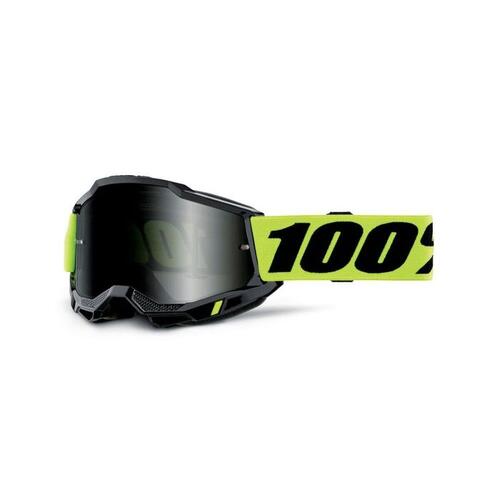 100% Accuri 2 Sand Goggle MX Enduro MTB Neon Yellow Smoke Lens